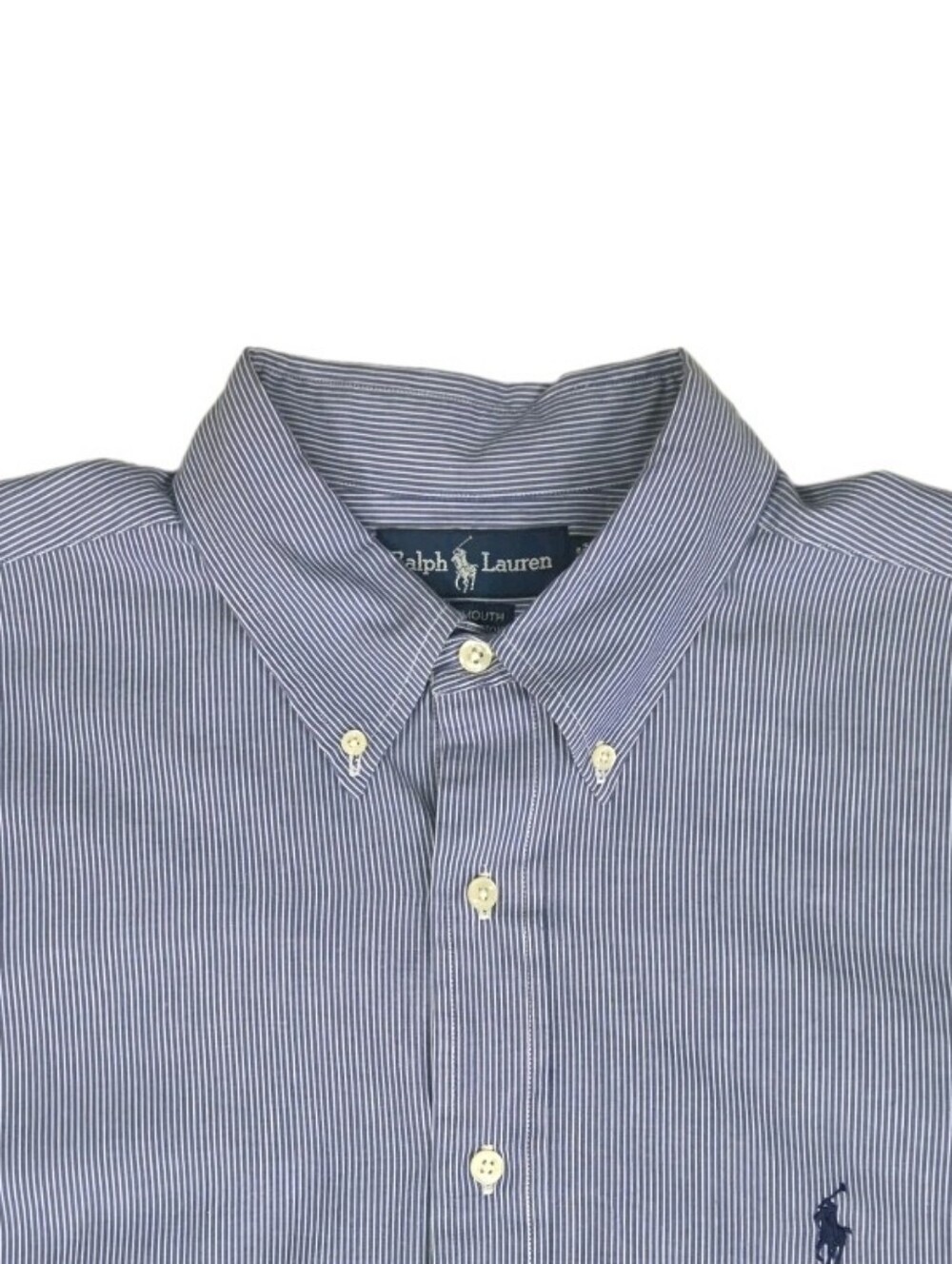 Ralph Lauren Yarmouth Button Down Shirt Mens Size 17-35 Blue Striped Pony Preppy